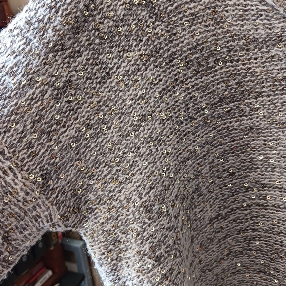YA Los Angles Gold Sequin Sweater Christmas Holiday New Year - Picture 3 of 7